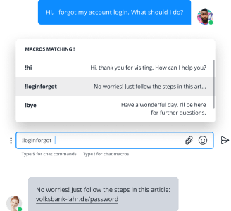 Examples of canned messages, which can be used to speed up your chat agents’ response times.